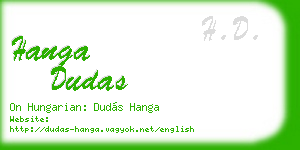 hanga dudas business card